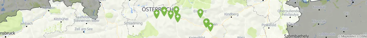 Kartenansicht für Apotheken-Notdienste in der Nähe von Sankt Gallen (Liezen, Steiermark)